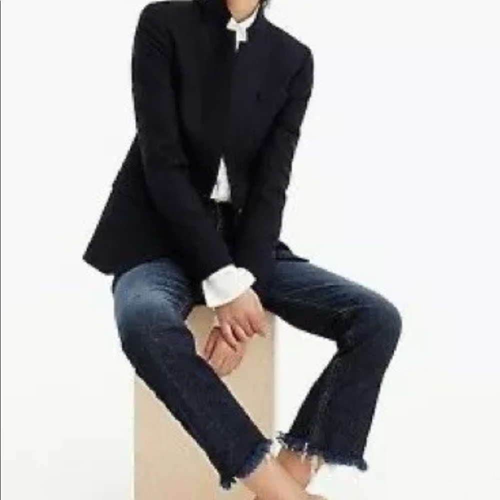 Billie J Crew ankle fringe jean